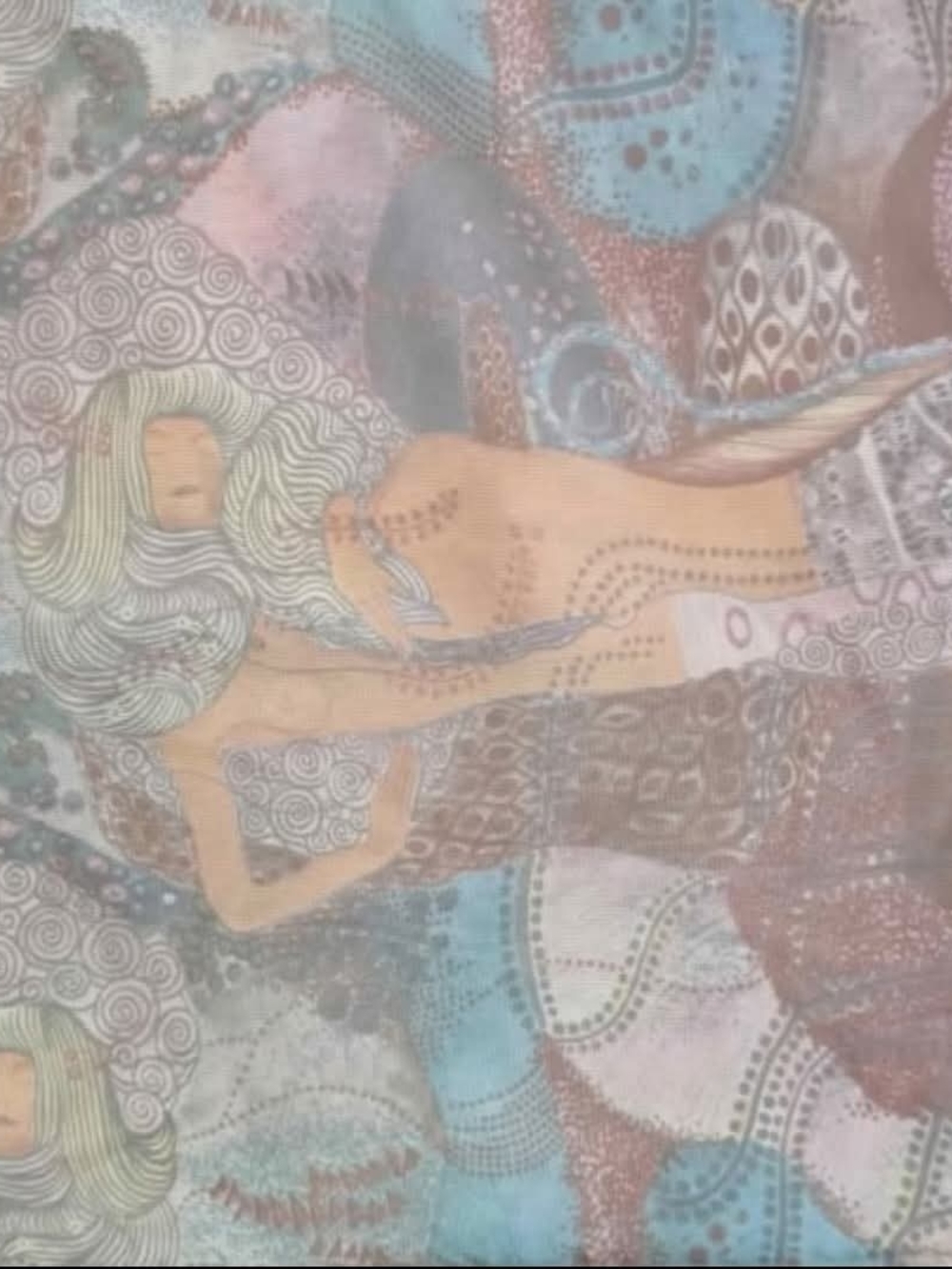 Boho Goddess Comforter Bedding in Soft Teal and Sandy Beige